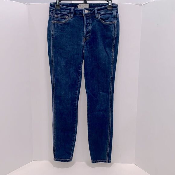 Free People Medium Rise Button Fly Medium Wash Skinny Jeans Size 27 - Picture 4 of 14
